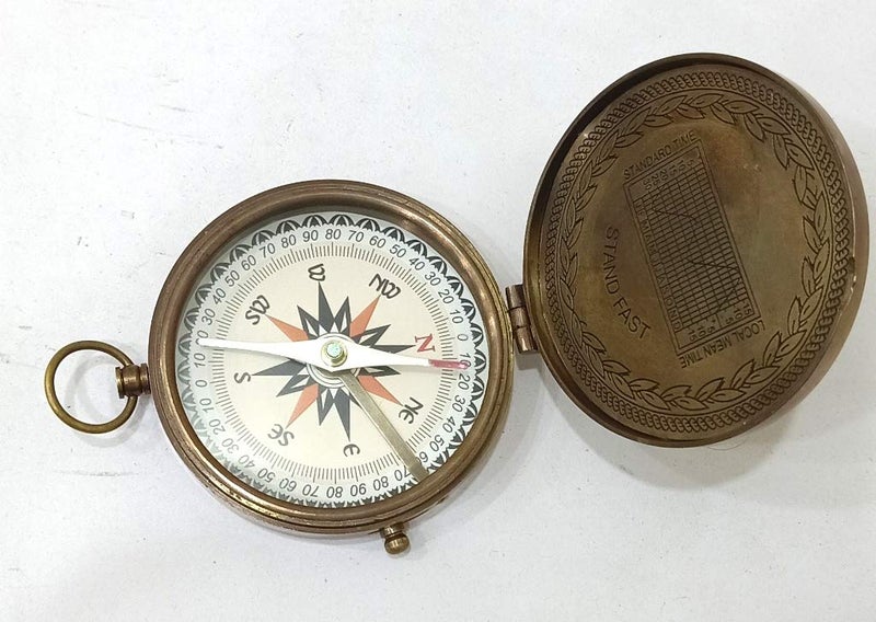THOR INSTRUMENTS American Compass Antique Vintage Brass Compass Rustic Vintage Home Decor Gifts - Image 2